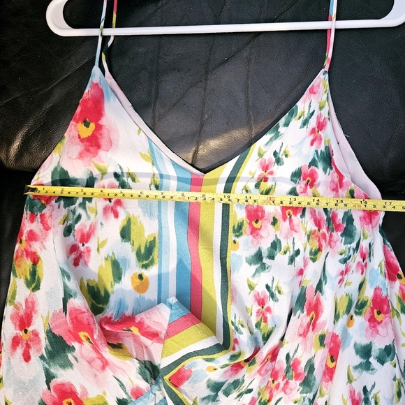 Zara Floral Asymmetrical Hem Spaghetti Strap Cami Blouse Size Small - Picture 9 of 11